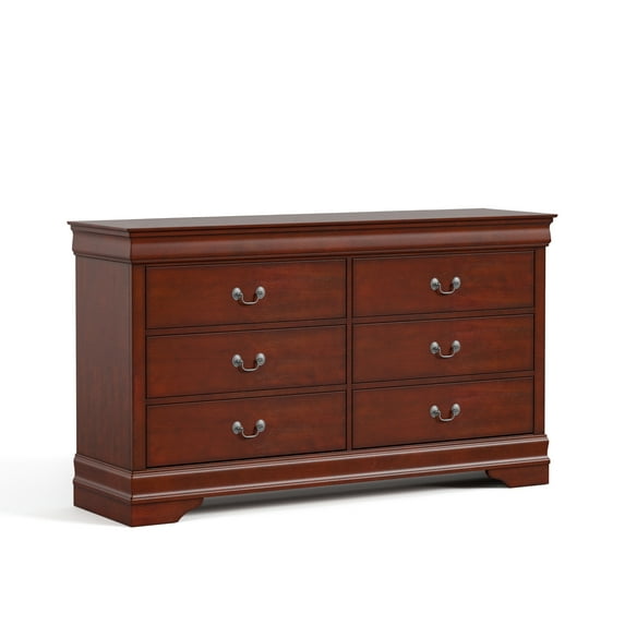 Furniture of America Rycia Traditional 6-Drawer Dresser, Cherry