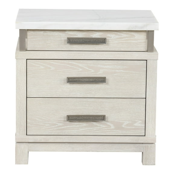 Furniture of America Sagnet Adult Transitional 3-Drawer Nightstand, Weathered Gray