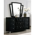 thumbnail image 1 of Furniture of America Sakan Solid Wood 2-Piece Dresser and Mirror Set in Black, 1 of 8