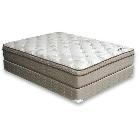 Furniture of America Sandroman Fabric King Euro Top Coil Mattress in Beige