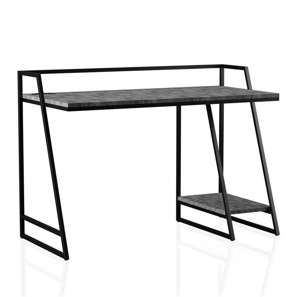 Furniture of America Sanue Metal Writing Desk with USB in Light Gray ...