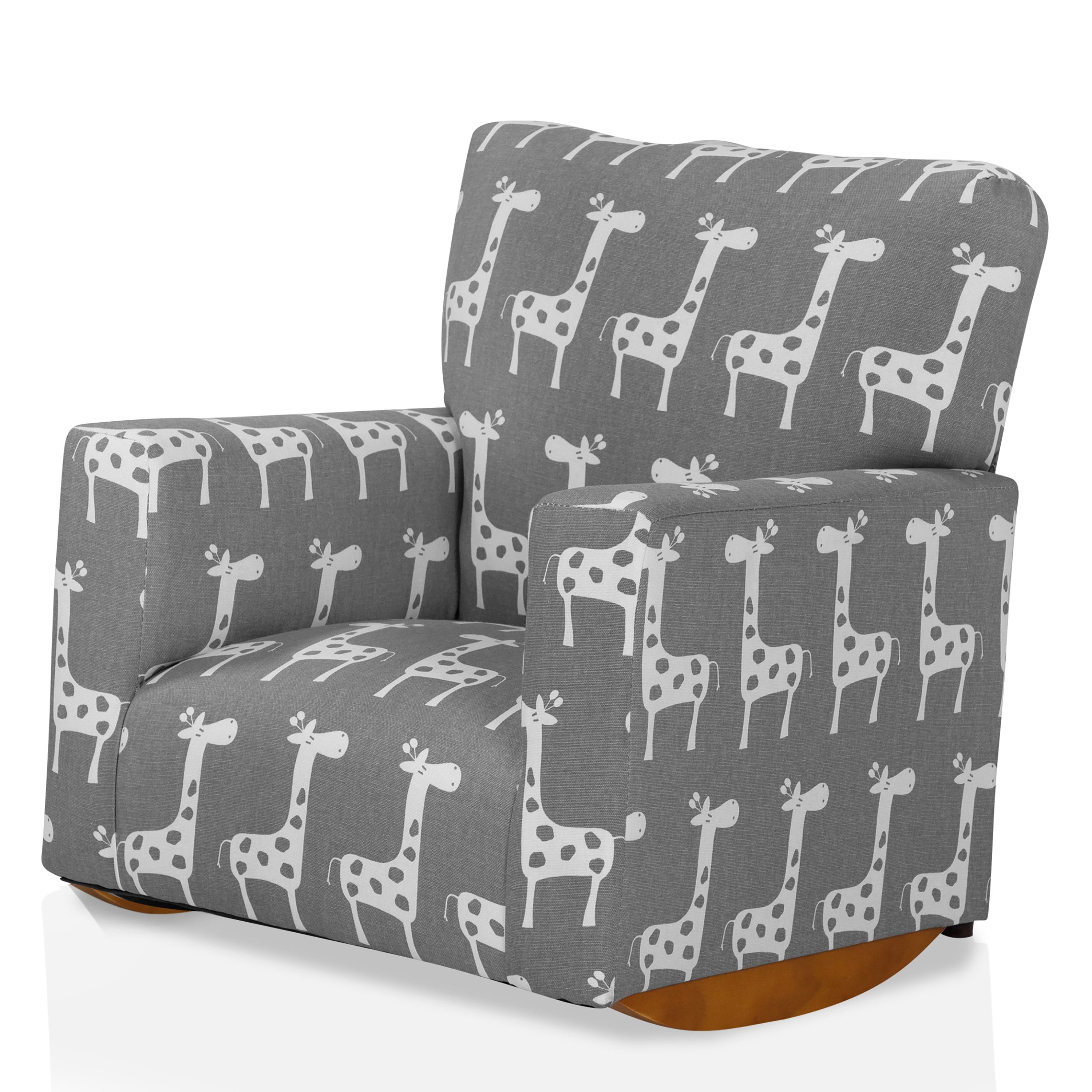 Furniture of America Sarai Giraffe Pattern Kids' Fabric Rocking Chair ...