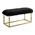 thumbnail image 1 of Furniture of America Saxton Contemporary Fabric Padded Long Bench in Black, 1 of 7
