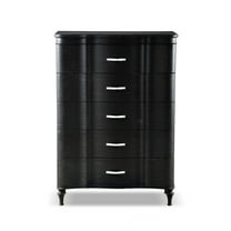 Furniture of America Seabliss Glam 5-Drawer Chest, Black