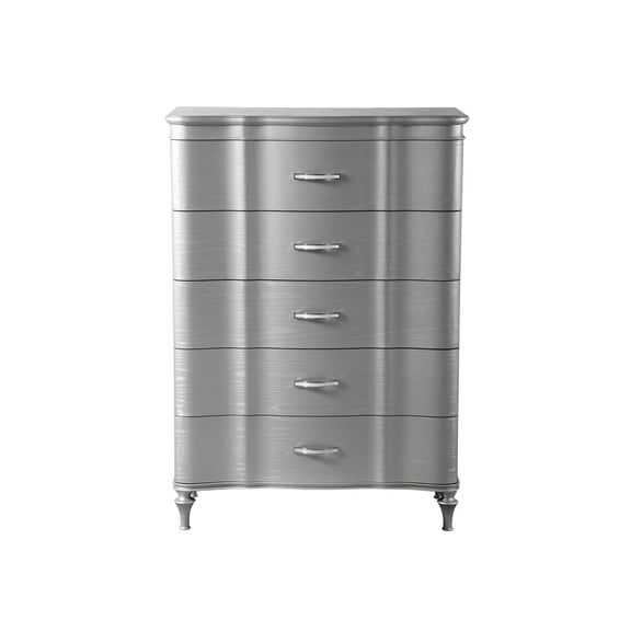 Furniture of America Seabliss Glam 5-Drawer Chest, Silver