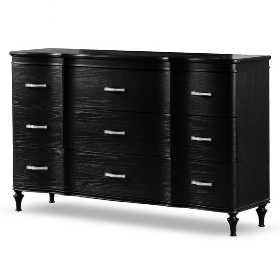 Furniture of America Seabliss Glam 9-Drawer Dresser, Black