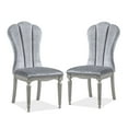 thumbnail image 1 of Furniture of America Seabliss Glam Solid Wood Indoor Dining Chairs, Silver (Set of 2), 1 of 14