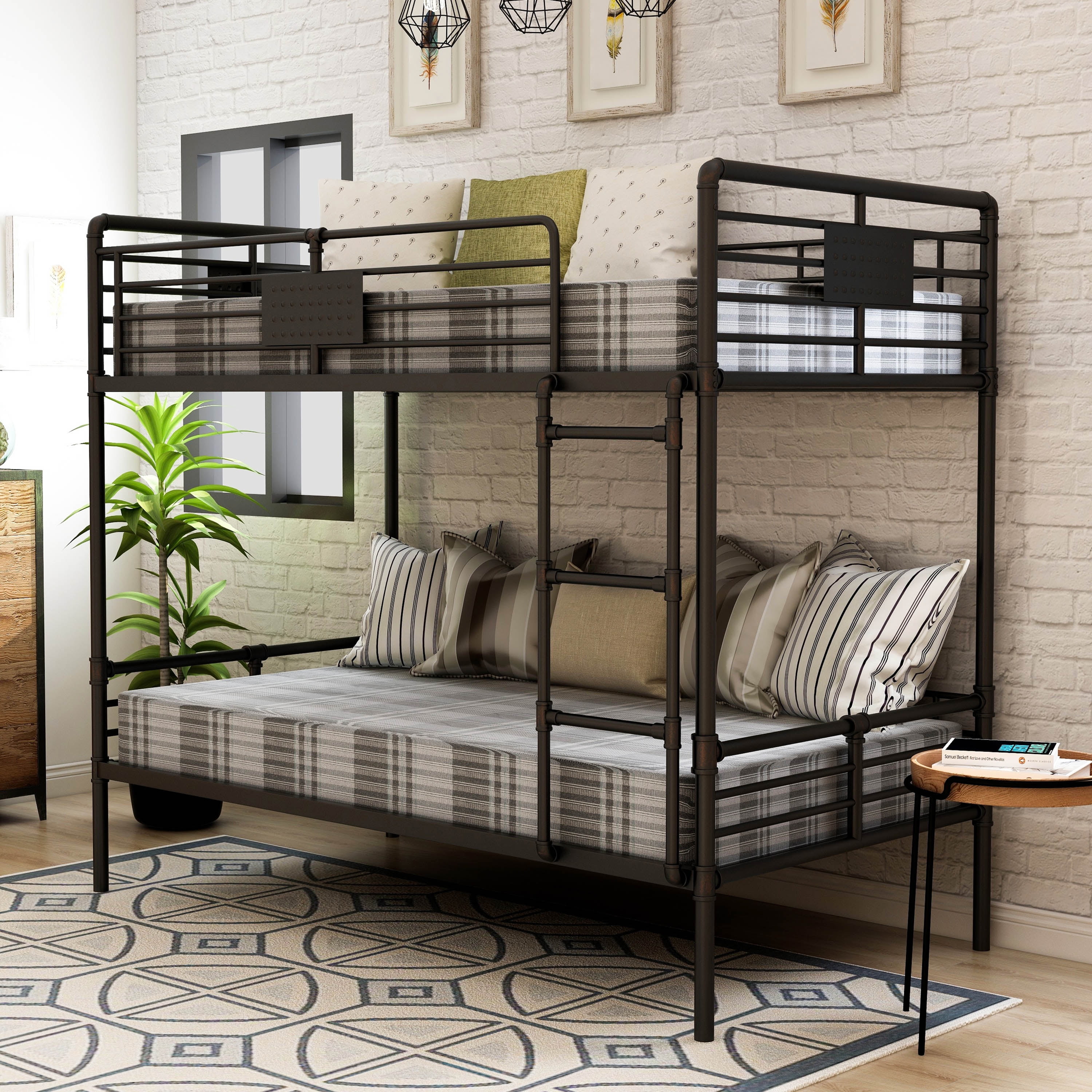 Furniture of America Seanze Metal Antique Black Twin/Twin Kids Bunk Bed