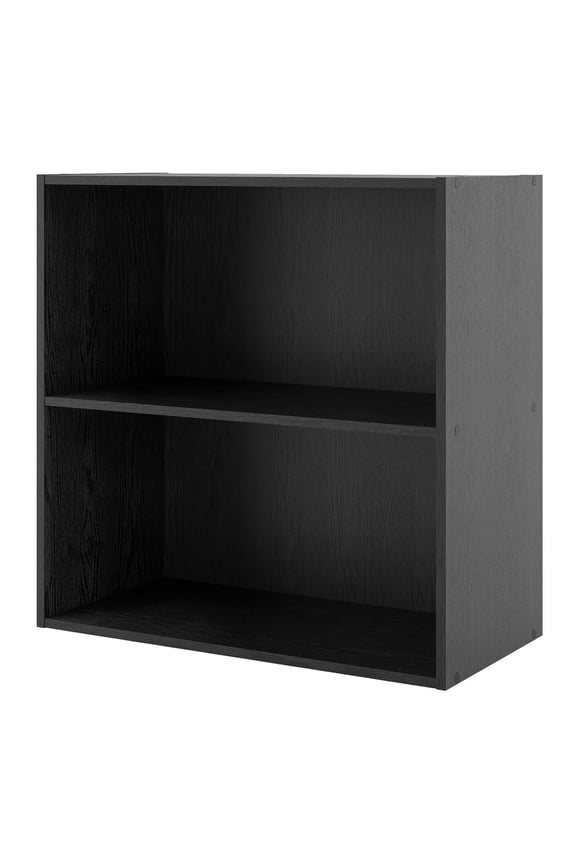 Furniture of America Seni Modern Stackable 2-Shelf Wood Bookcase Black