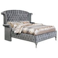 thumbnail image 1 of Furniture of America Serena Velvet-like Platform Bed, Eastern King, Gray, 1 of 5
