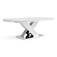 thumbnail image 1 of Furniture of America Sergy Stainless Steel Dining Table in Chrome and White, 1 of 12