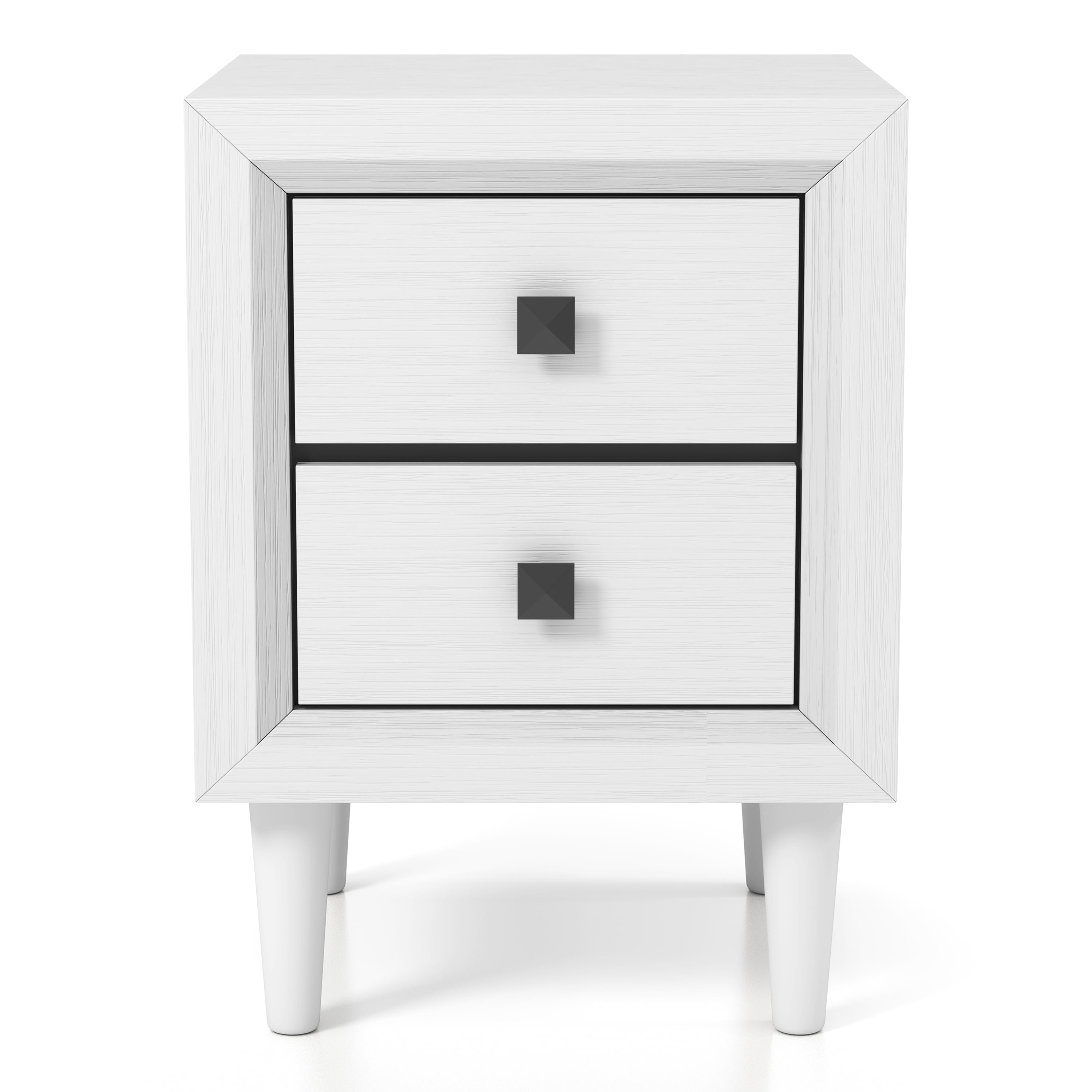 Furniture of America Seven Wood Nightstand with 2Drawer, White