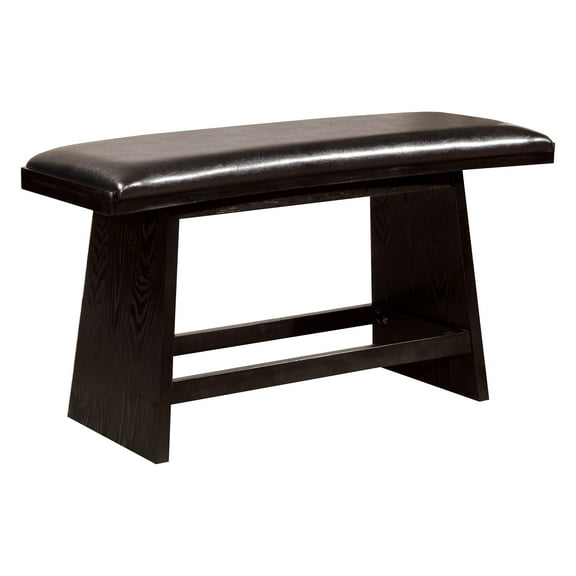 Furniture of America Severn Padded Counter Height Dining Bench, Black