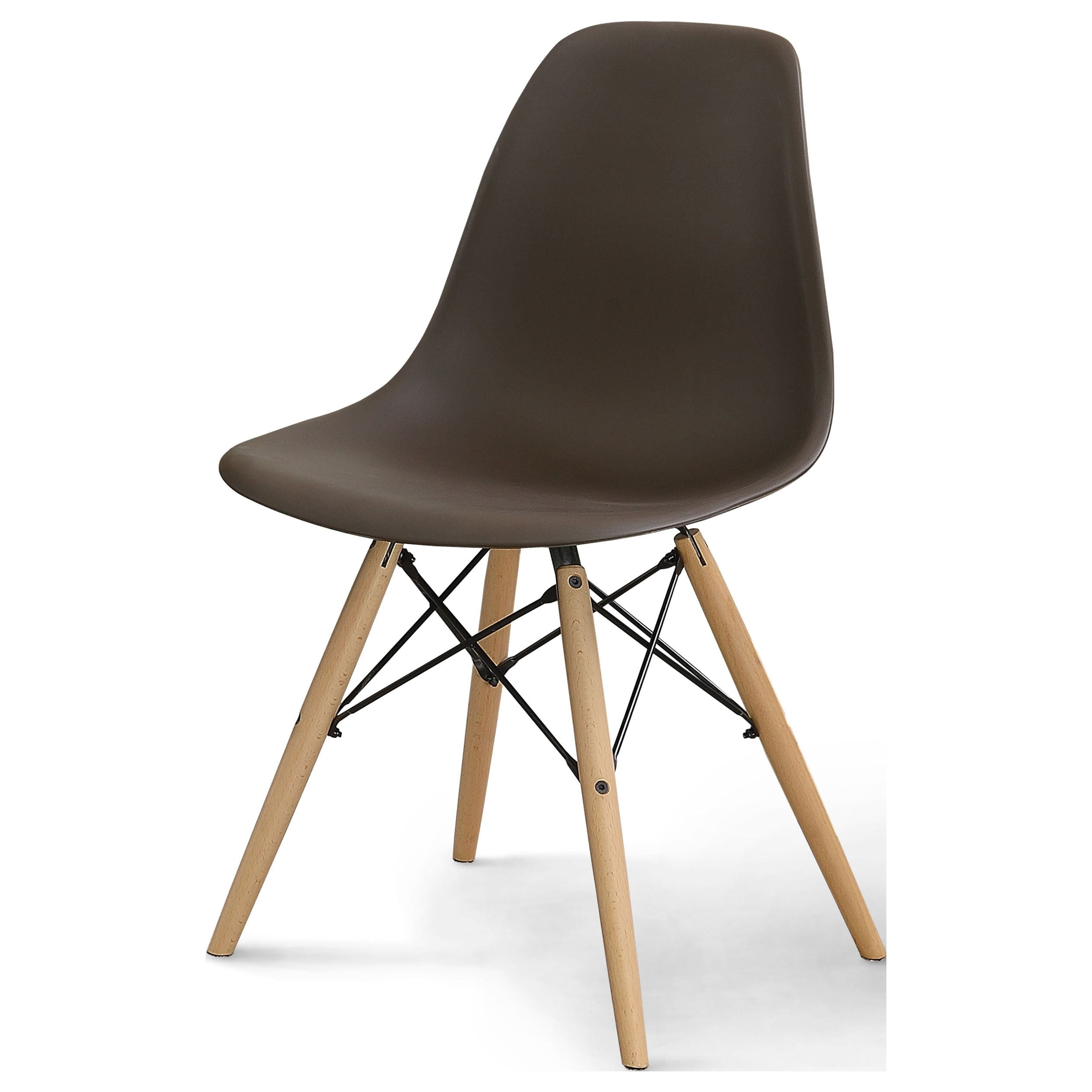 Furniture of America Shego II Modern Plastic Accent Chairs - Set of 2, Brown