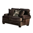 thumbnail image 1 of Furniture of America Sheryl Transitional Microfiber Loveseat in Brown, 1 of 7