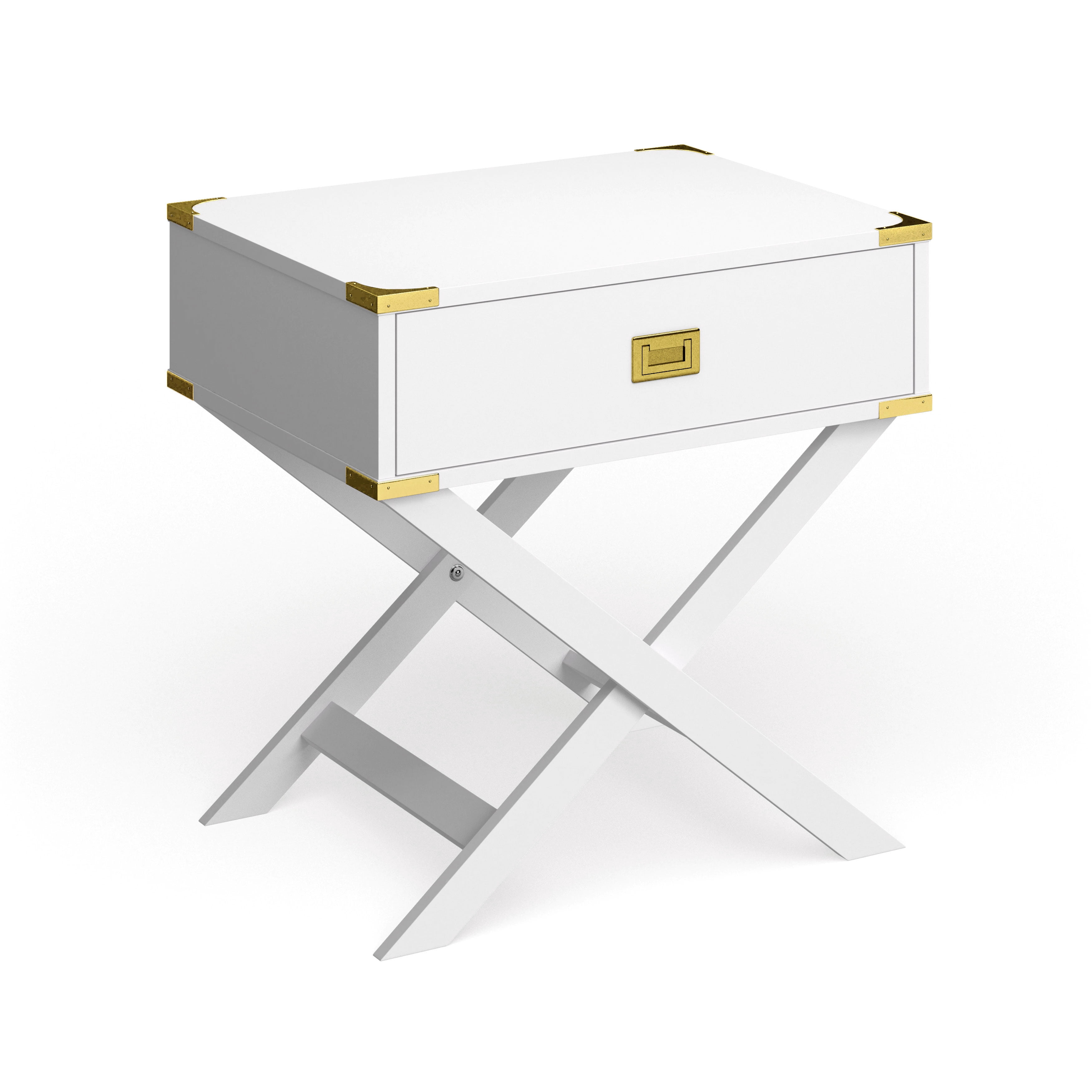 Furniture of America Sienna 1-Drawer Wood White End Table