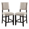 thumbnail image 1 of Furniture of America Sinuata Fabric Counter Height Chair in Black (Set of 2), 1 of 6