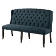 thumbnail image 1 of Furniture of America Sinuata Fabric Tufted 3-Seater Loveseat Bench in Blue, 1 of 3
