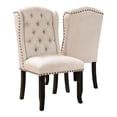 thumbnail image 1 of Furniture of America Sinuata Fabric Tufted Side Chair in Beige (Set of 2), 1 of 8