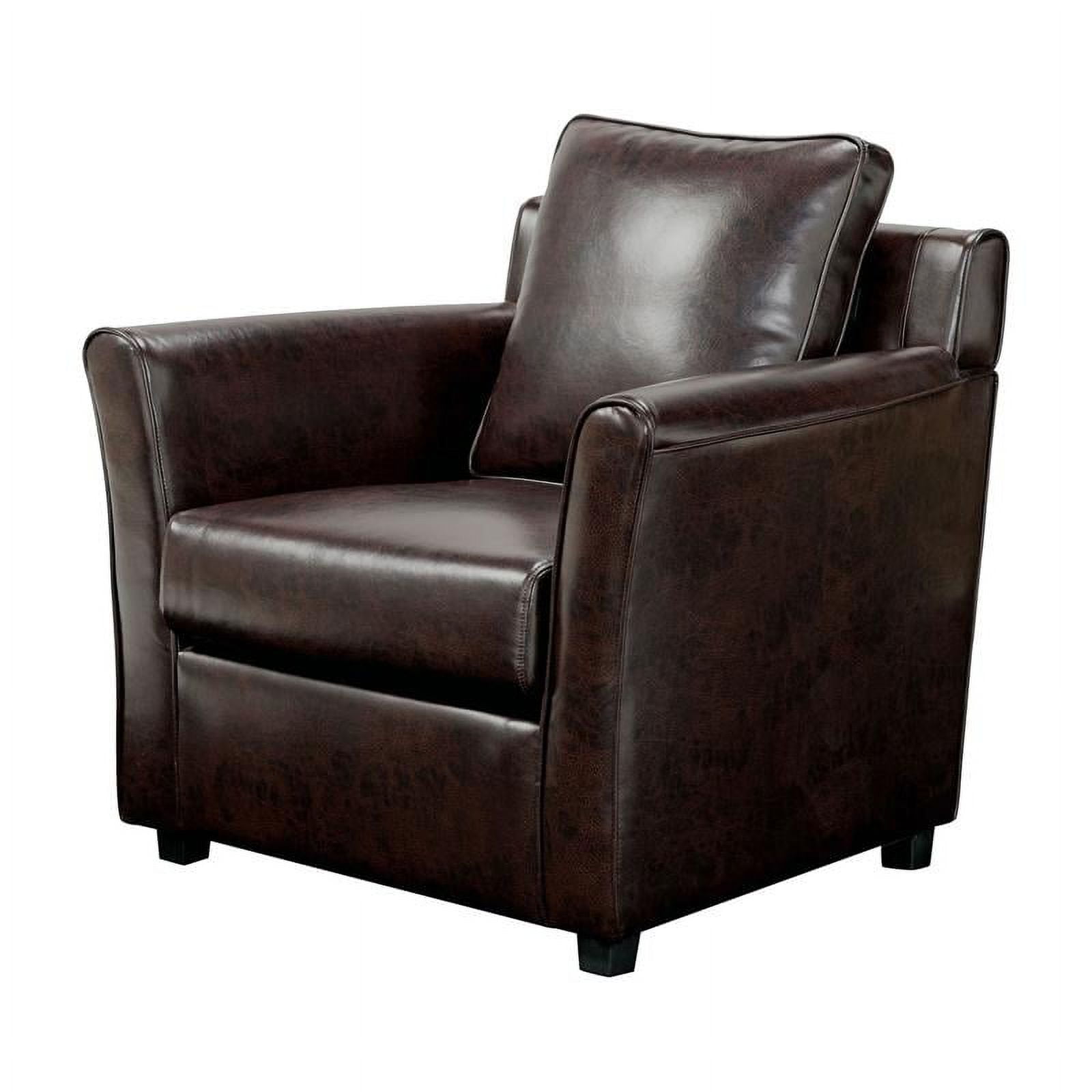 Furniture of America Skegness Faux Leather Upholstered Accent Chair in