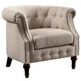 thumbnail image 1 of Furniture of America Sofi Contemporary Fabric Upholstered Accent Chair in Ivory, 1 of 6
