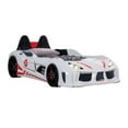 thumbnail image 1 of Furniture of America Sonet Plastic Twin Race Car Bed with LED Light in White, 1 of 11