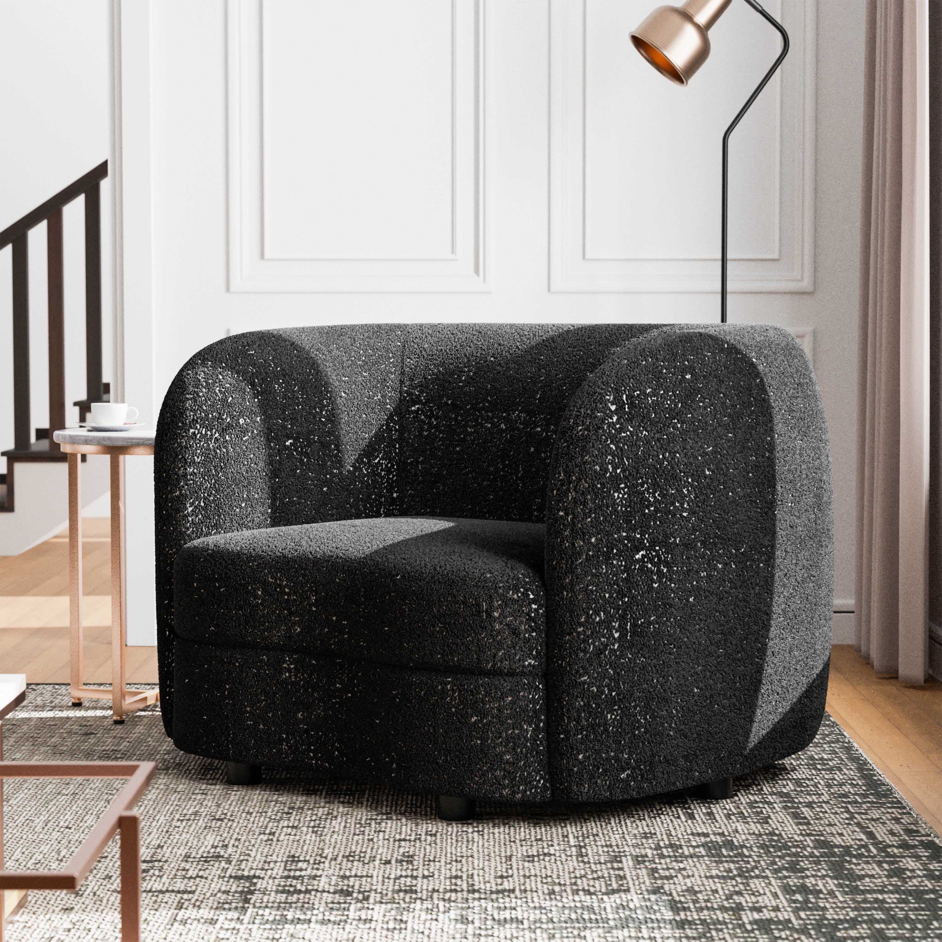 Furniture of America Sonya Tuxedo Indoor Boucle Fabric