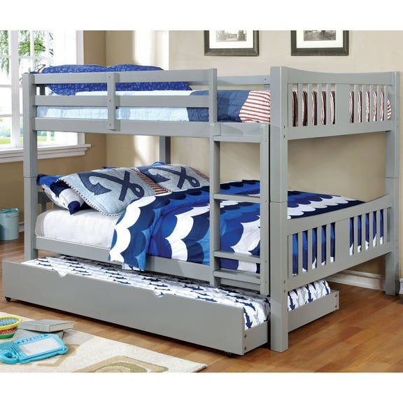 Furniture of America Sophie Wood Gray Full/Full Kids Bunk Bed