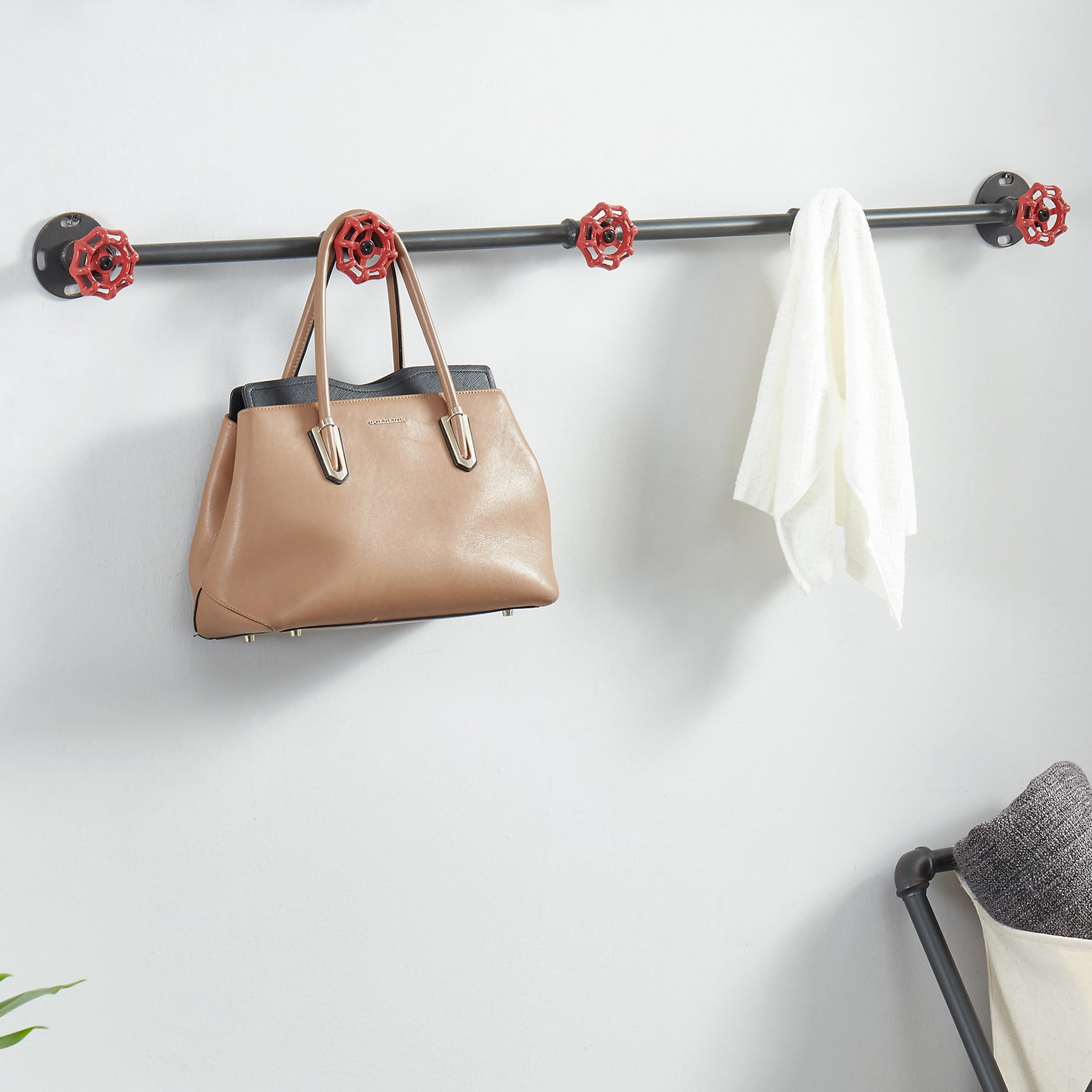 Furniture of America Stire Metal 5-Hook Coat Rack, Sand Black