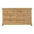 thumbnail image 1 of Furniture of America Stratford 6-Drawer Solid Wood Bedroom Double Dresser, Natural Oak, 1 of 10