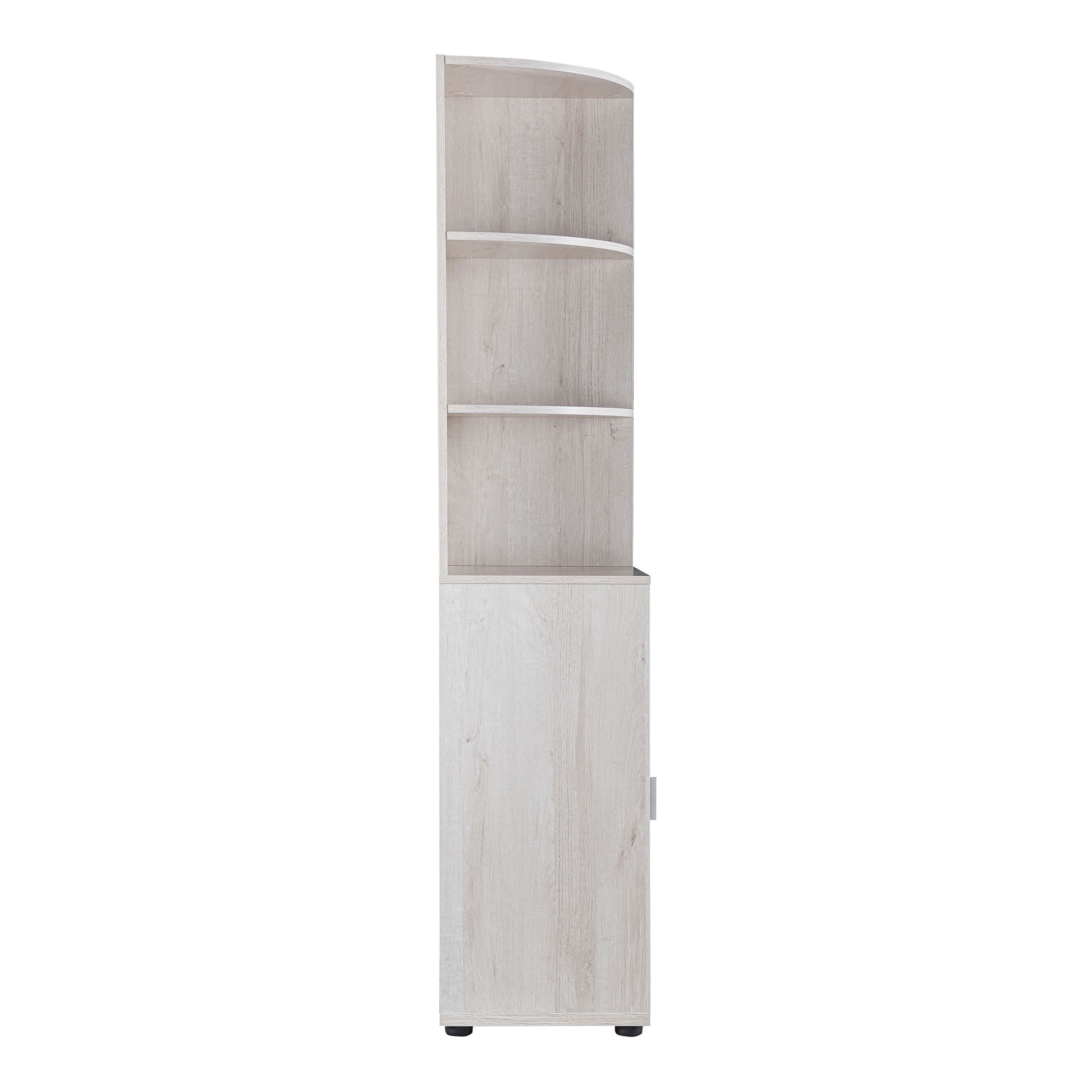 Furniture of America Study Modern Corner Bookcase, White Oak