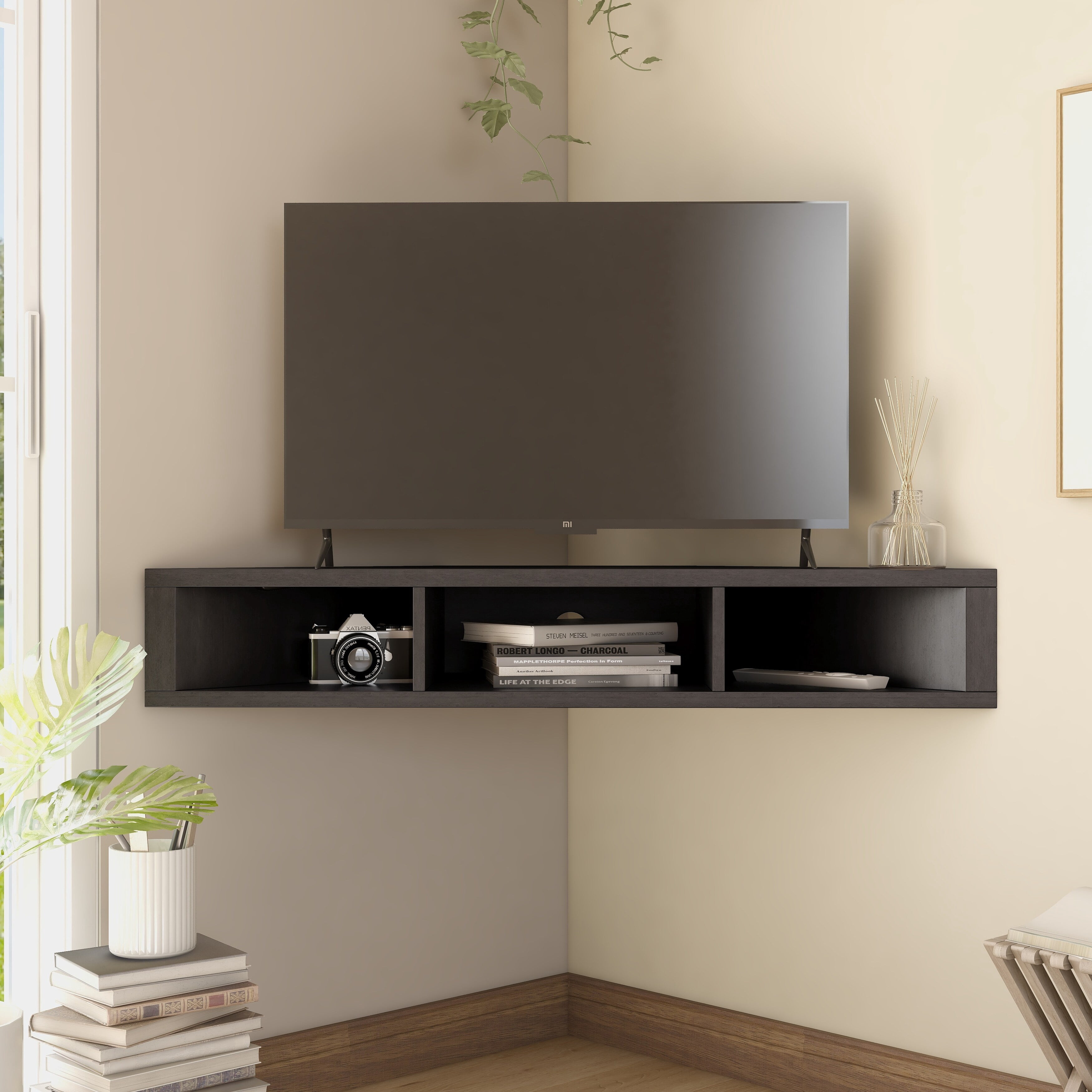 Furniture of America Sukhumi Transitional 47-inch 3-Shelf Wall-mounted ...
