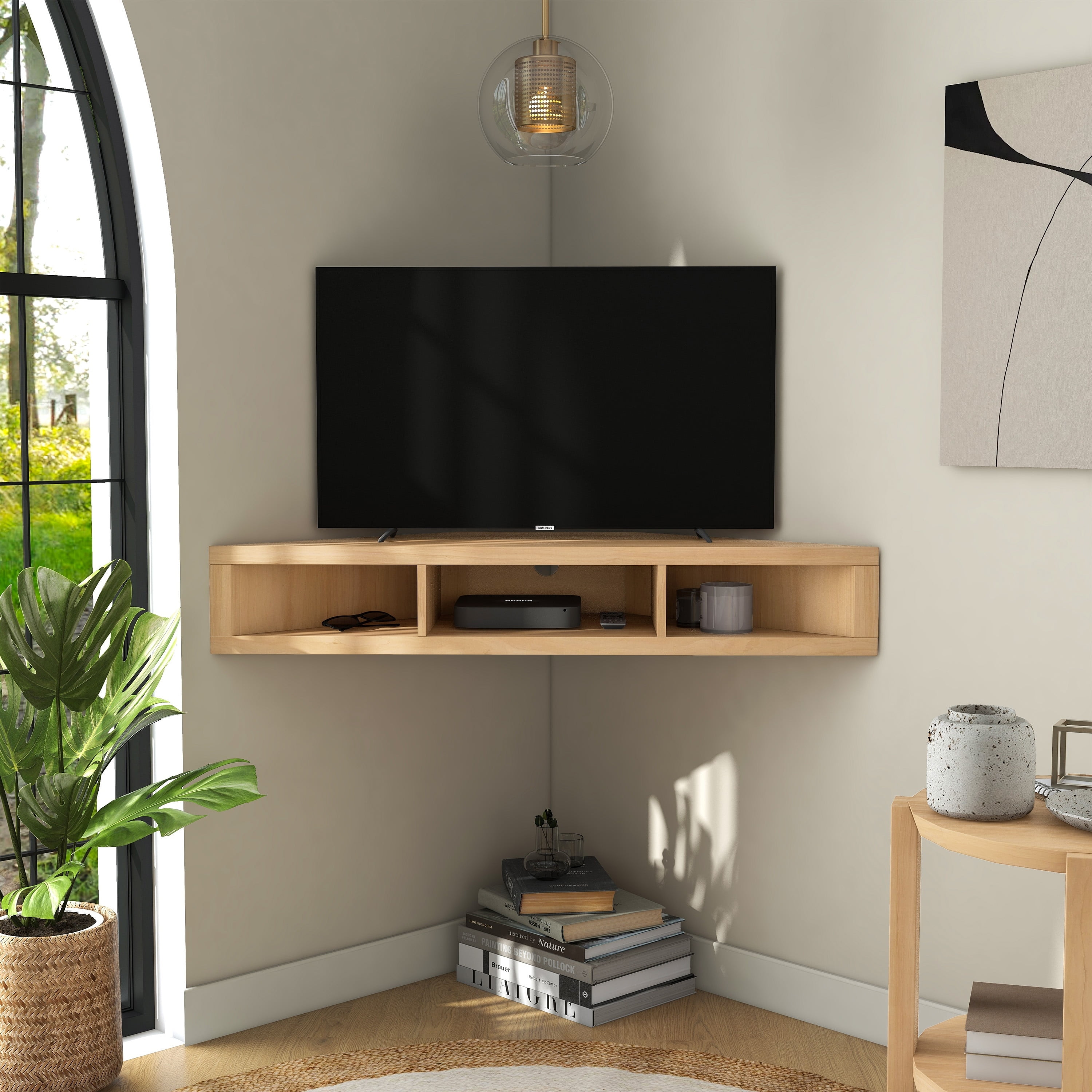 Corner wall shelf for tv discount