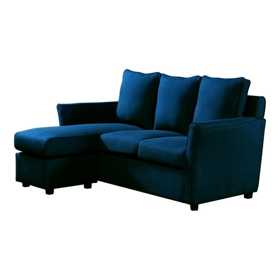 Furniture of America Sula Transitional Sectional Sofa in Royal Blue Fabric