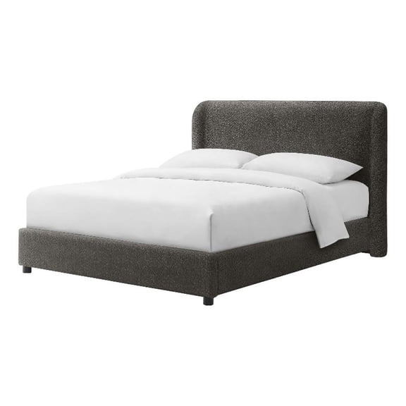 Furniture of America Suzanne Fabric Mattress Ready King Platform Bed in Gray