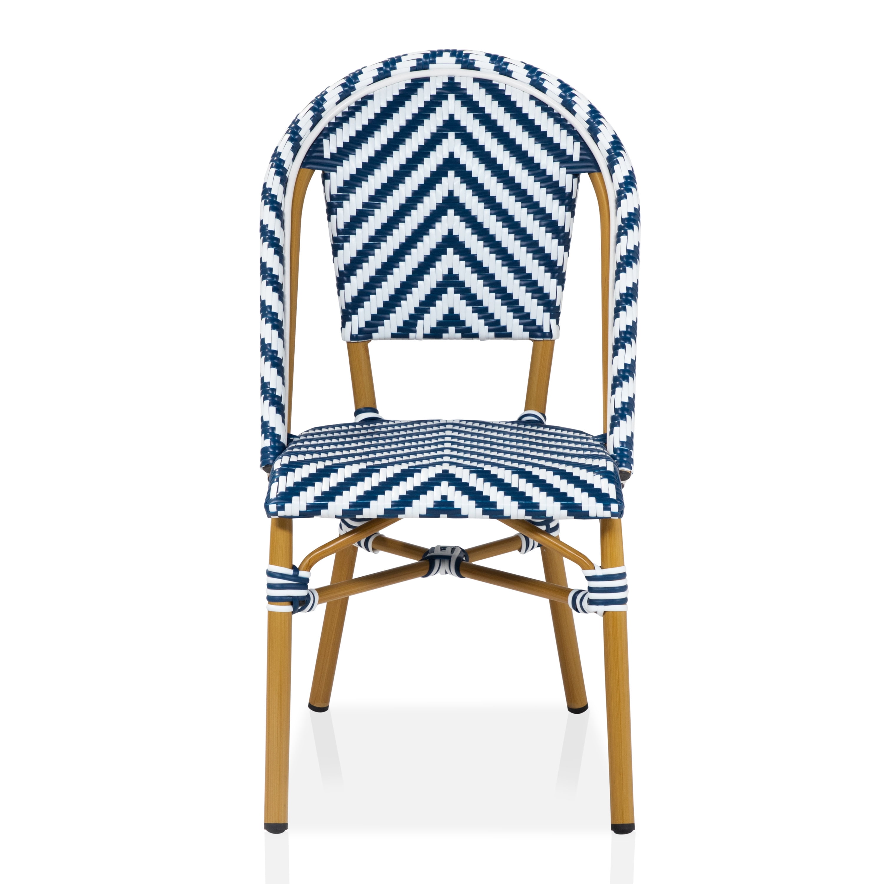 Furniture of America Tahit Outdoor Dining Chair - Faux Rattan - Armless - Blue