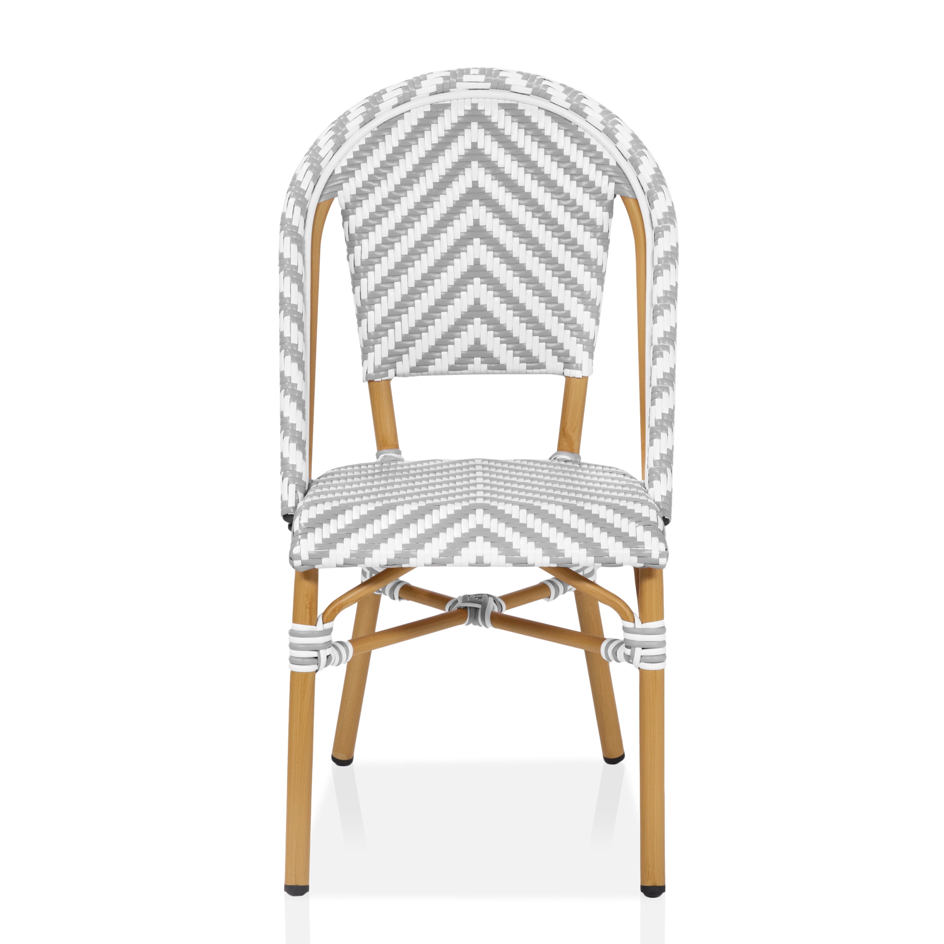 Furniture of America Tahit Outdoor Dining Chair - Faux Rattan - Armless - Gray
