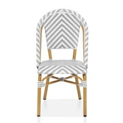 Furniture of America Tahit Outdoor Dining Chair - Faux Rattan - Set of 4 - Armless - Gray