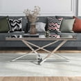 thumbnail image 1 of Furniture of America Talla Rectangle Mirror Top and Chrome Coffee Table, 1 of 8