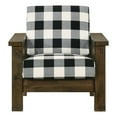 thumbnail image 1 of Furniture of America Tally Brown Wood Finish and Plaid Fabric Accent Chair, 1 of 7