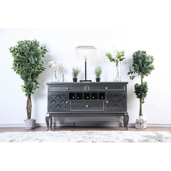 Furniture of America Tara Contemporary Multi-Storage Buffet Server, Gray