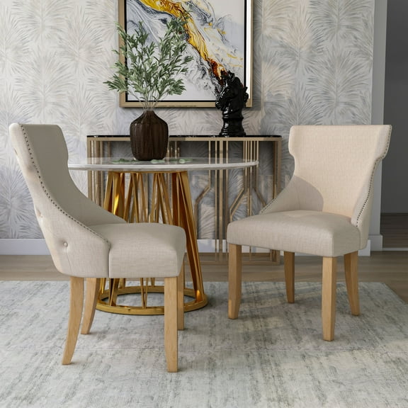 Furniture of America Taryn Upholstered Wood Ivory Side Chairs (Set of 2)