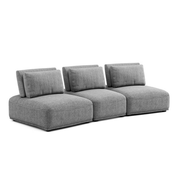 Furniture of America Tatiana Chenille 3-Piece Curved Modular Sectional Sofa