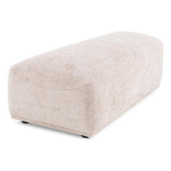 Furniture of America Tatiana Chenille Trapezoid Ottoman in Light Brown