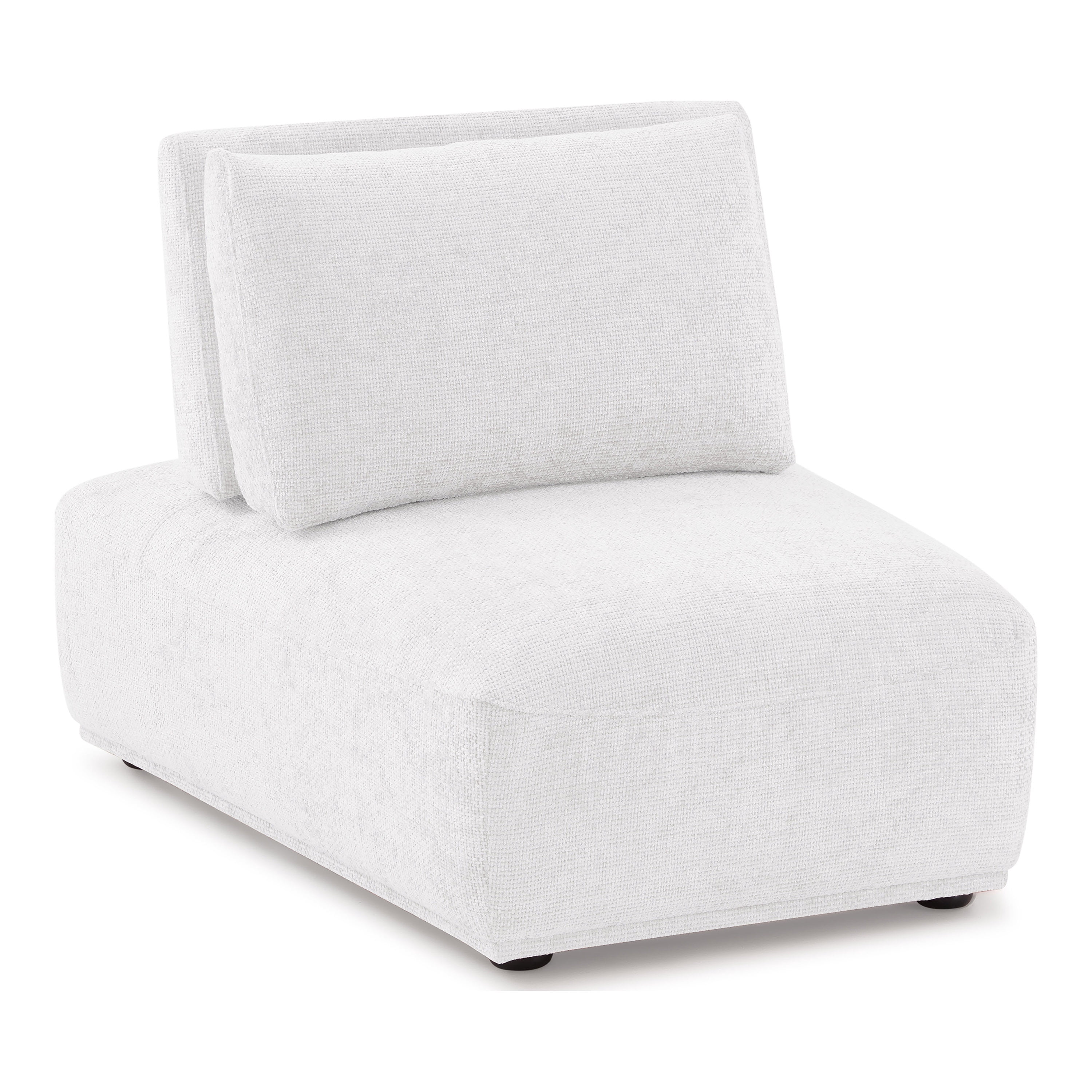 Furniture of America Tatiana Modern Fabric Modular Curved Armless Indoor Chair with Adjustable Backrest, White