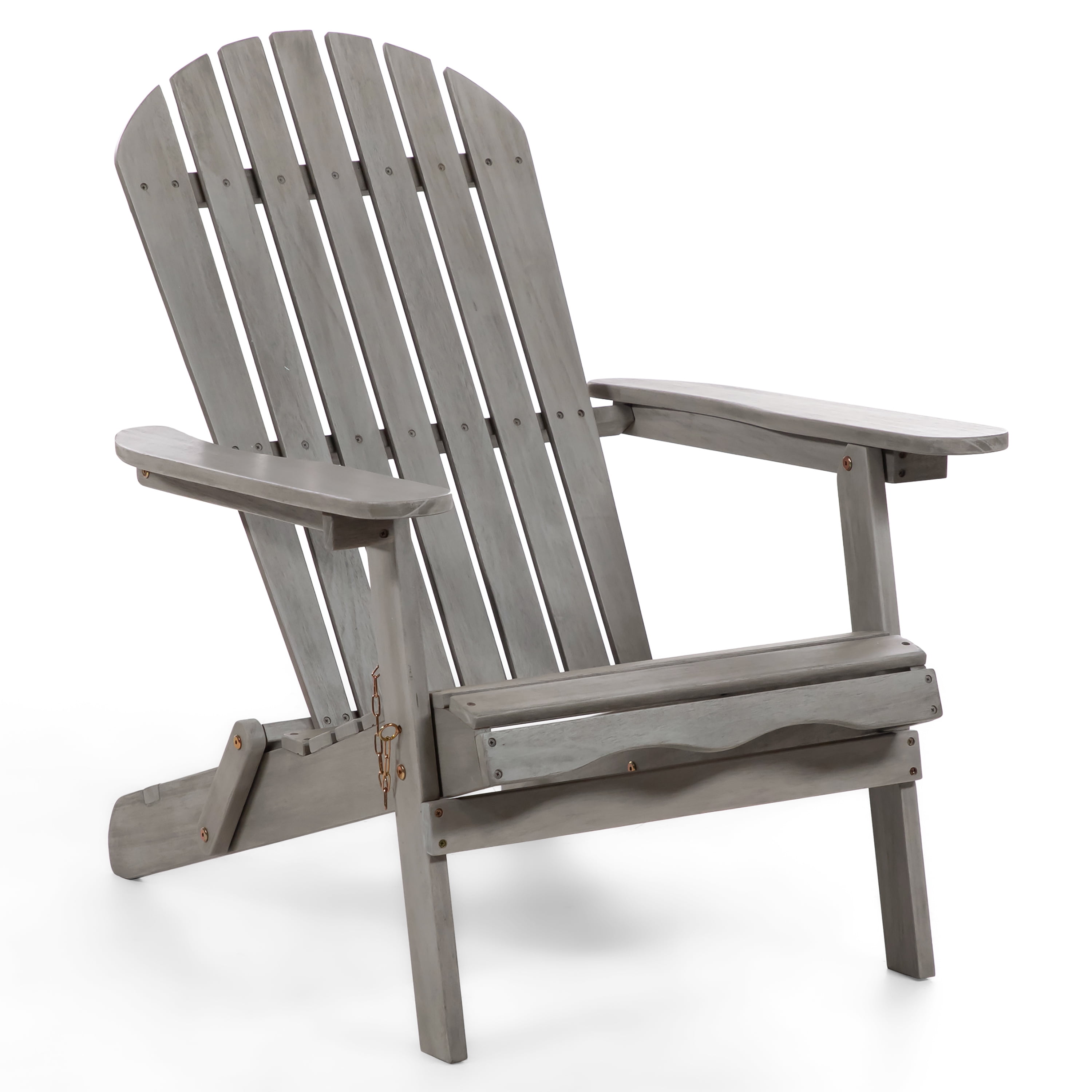 Furniture of America Taylor Wood Foldable Patio Adirondack Chair, Gray