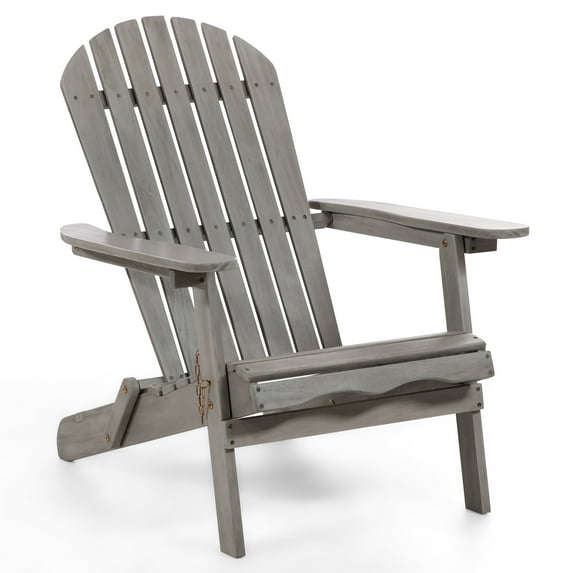 Furniture of America Taylor Wood Foldable Patio Adirondack Chair, Gray