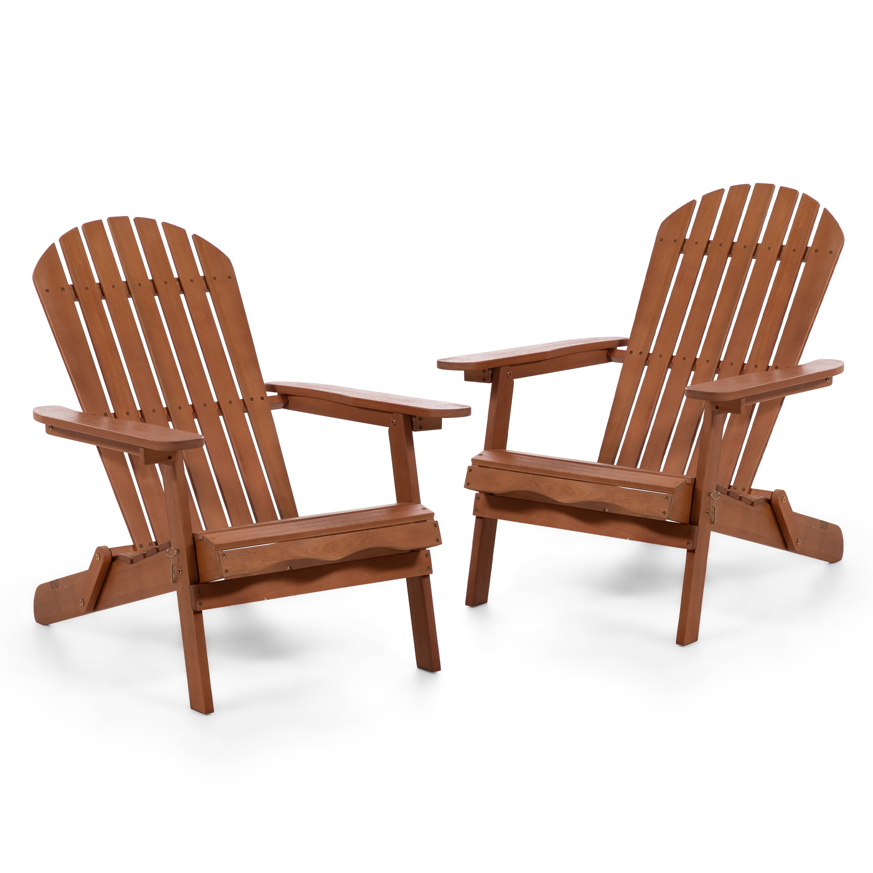 Furniture of America Taylor Wood Foldable Patio Adirondack Chair, Set of 2, Natural
