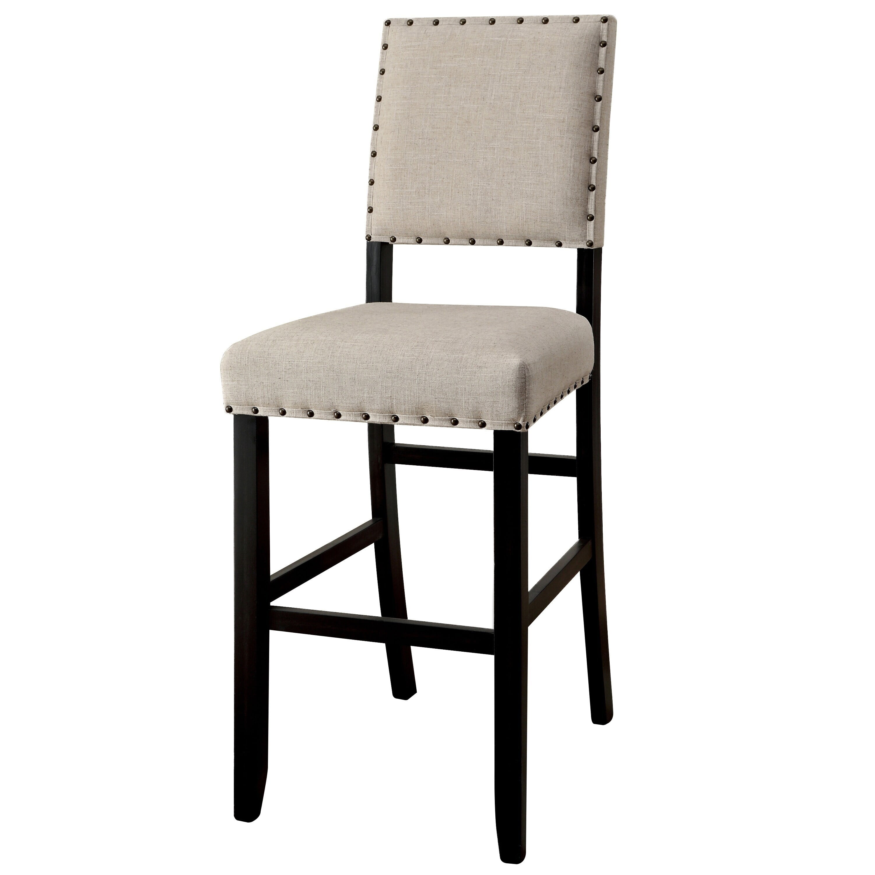Furniture of America Tays Contemporary Black Bar Height Chairs Set of 2 by Walmart