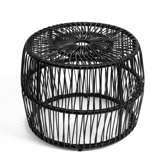 Calli Wicker All-Weather Coffee Table for Indoor Outdoor Use, Black